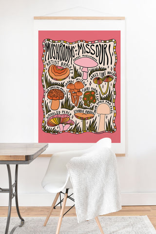 Doodle By Meg Mushrooms of Missouri Art Print And Hanger