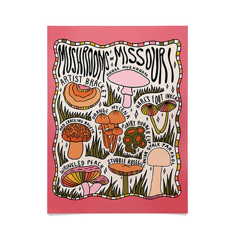 Doodle By Meg Mushrooms of Missouri Poster