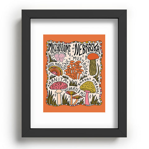 Doodle By Meg Mushrooms of Nebraska Recessed Framing Rectangle