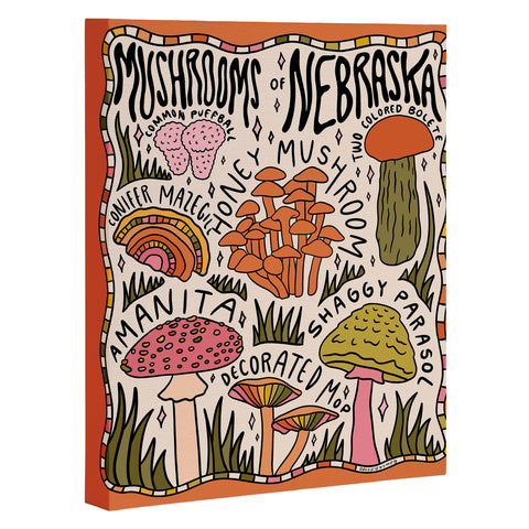 Doodle By Meg Mushrooms of Nebraska Art Canvas