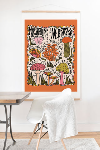 Doodle By Meg Mushrooms of Nebraska Art Print And Hanger