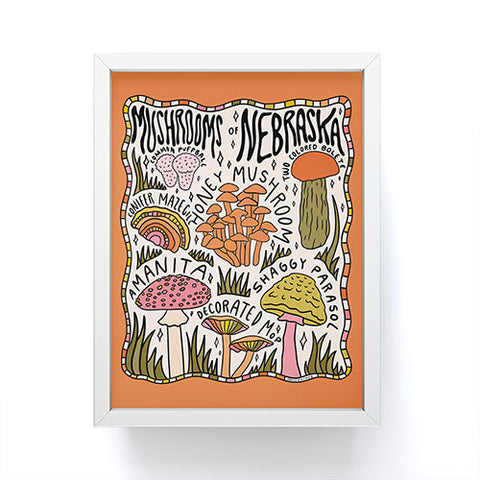Doodle By Meg Mushrooms of Nebraska Framed Mini Art Print
