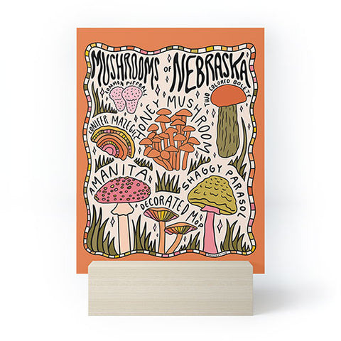 Doodle By Meg Mushrooms of Nebraska Mini Art Print