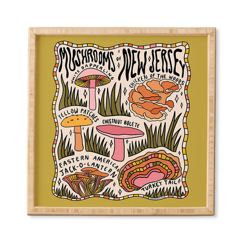 Doodle By Meg Mushrooms of New Jersey Framed Wall Art