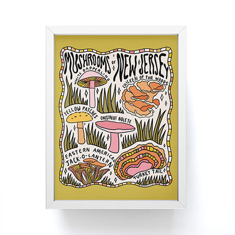 Doodle By Meg Mushrooms of New Jersey Framed Mini Art Print