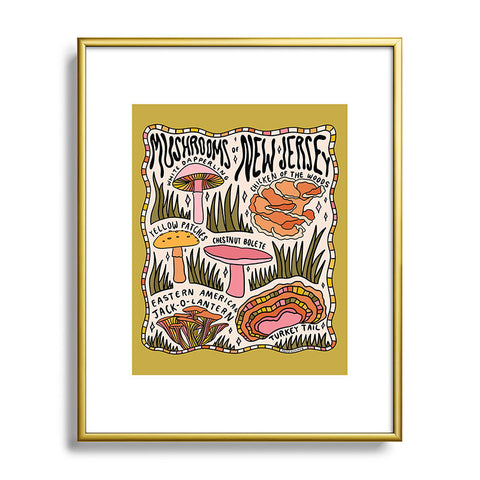 Doodle By Meg Mushrooms of New Jersey Metal Framed Art Print