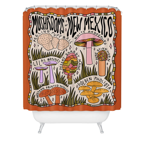 Doodle By Meg Mushrooms of New Mexico Shower Curtain