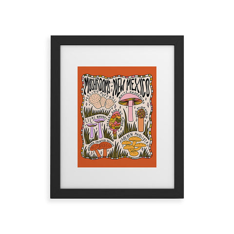 Doodle By Meg Mushrooms of New Mexico Framed Art Print