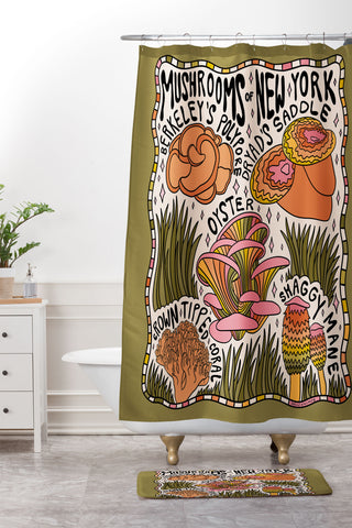 Doodle By Meg Mushrooms of New York Shower Curtain And Mat