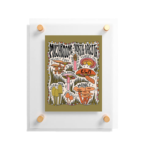 Doodle By Meg Mushrooms of North Dakota Floating Acrylic Print