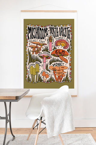 Doodle By Meg Mushrooms of North Dakota Art Print And Hanger