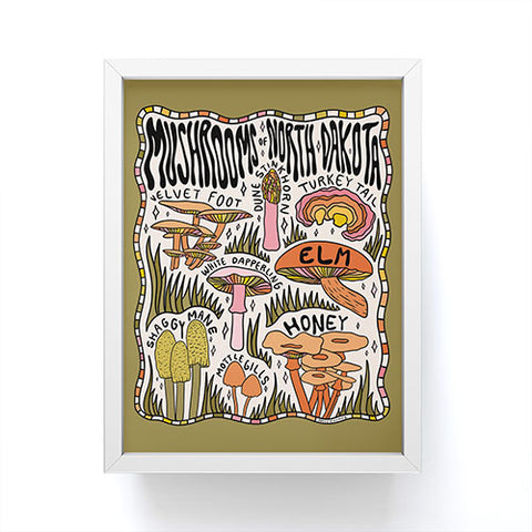 Doodle By Meg Mushrooms of North Dakota Framed Mini Art Print