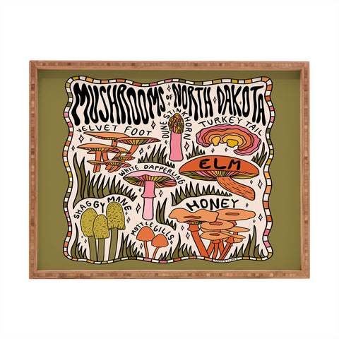 Doodle By Meg Mushrooms of North Dakota Rectangular Tray