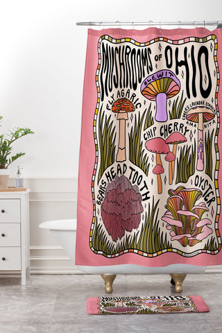 Doodle By Meg Mushrooms of Ohio Shower Curtain And Mat