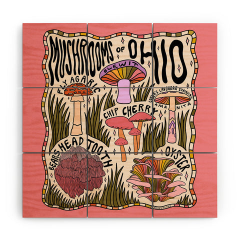 Doodle By Meg Mushrooms of Ohio Wood Wall Mural