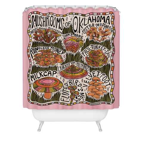 Doodle By Meg Mushrooms of Oklahoma Shower Curtain