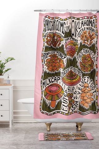 Doodle By Meg Mushrooms of Oklahoma Shower Curtain And Mat