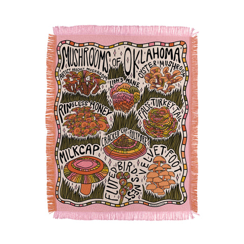 Doodle By Meg Mushrooms of Oklahoma Throw Blanket