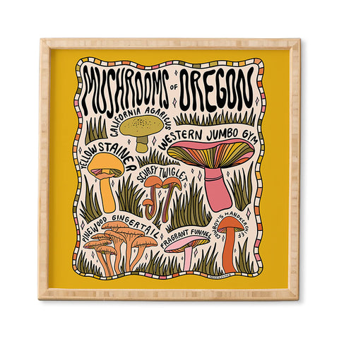 Doodle By Meg Mushrooms of Oregon Framed Wall Art