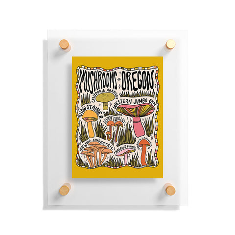 Doodle By Meg Mushrooms of Oregon Floating Acrylic Print