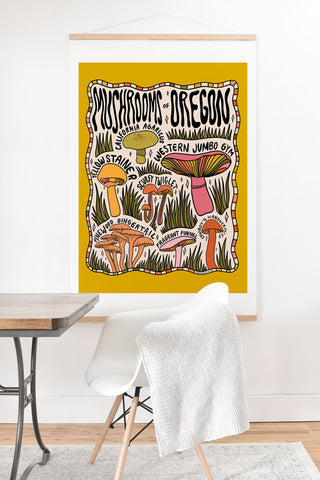 Doodle By Meg Mushrooms of Oregon Art Print And Hanger
