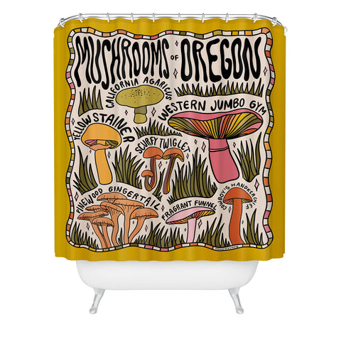 Doodle By Meg Mushrooms of Oregon Shower Curtain