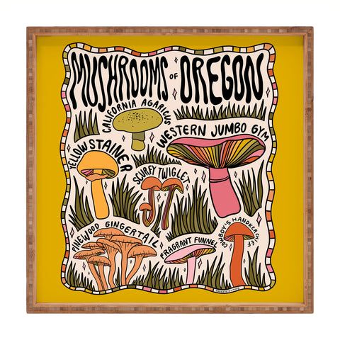 Doodle By Meg Mushrooms of Oregon Square Tray