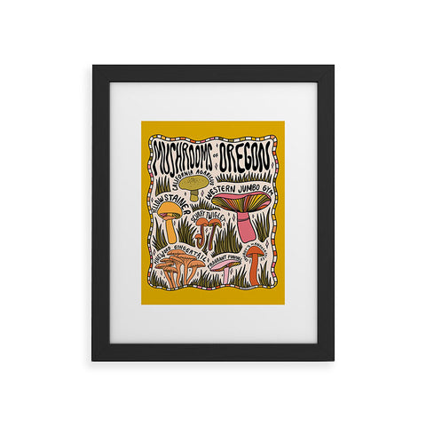 Doodle By Meg Mushrooms of Oregon Framed Art Print