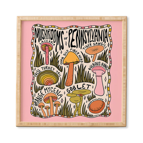Doodle By Meg Mushrooms of Pennsylvania Framed Wall Art