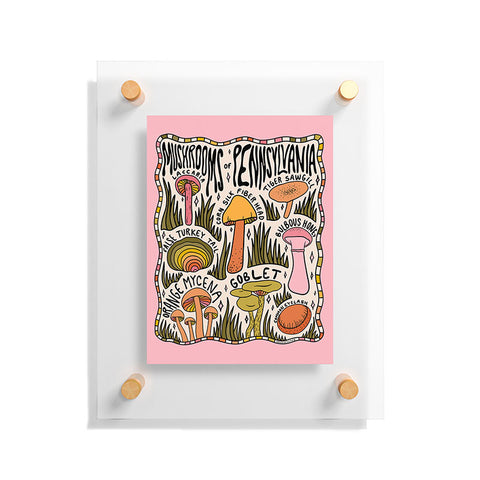 Doodle By Meg Mushrooms of Pennsylvania Floating Acrylic Print