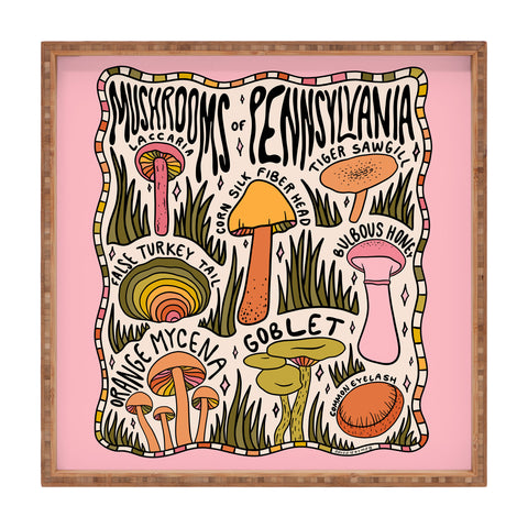 Doodle By Meg Mushrooms of Pennsylvania Square Tray