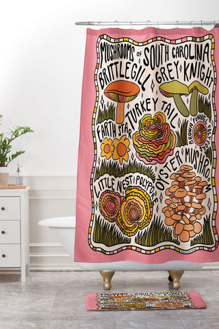 Doodle By Meg Mushrooms of South Carolina Shower Curtain And Mat