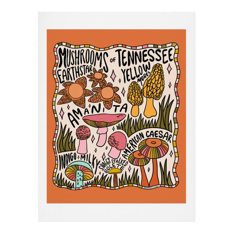 Doodle By Meg Mushrooms of Tennessee Art Print