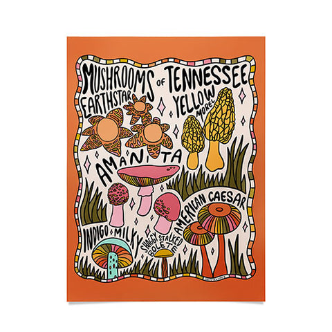 Doodle By Meg Mushrooms of Tennessee Poster