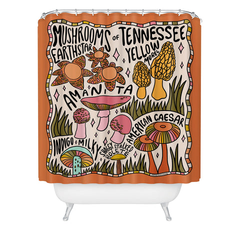 Doodle By Meg Mushrooms of Tennessee Shower Curtain