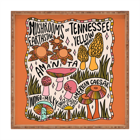 Doodle By Meg Mushrooms of Tennessee Square Tray