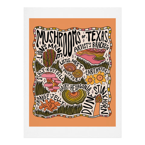 Doodle By Meg Mushrooms of Texas Art Print