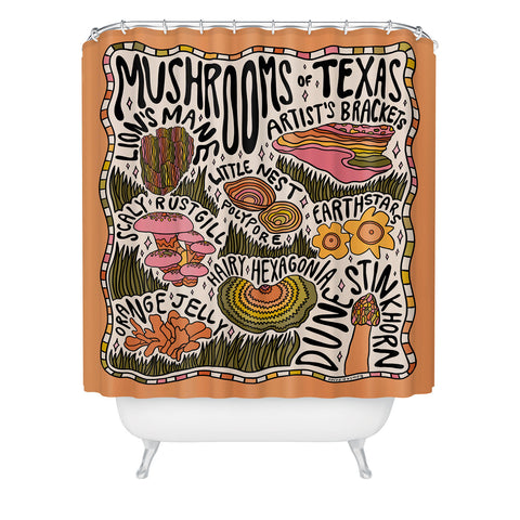 Doodle By Meg Mushrooms of Texas Shower Curtain