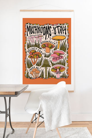 Doodle By Meg Mushrooms of Utah Art Print And Hanger