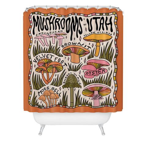 Doodle By Meg Mushrooms of Utah Shower Curtain