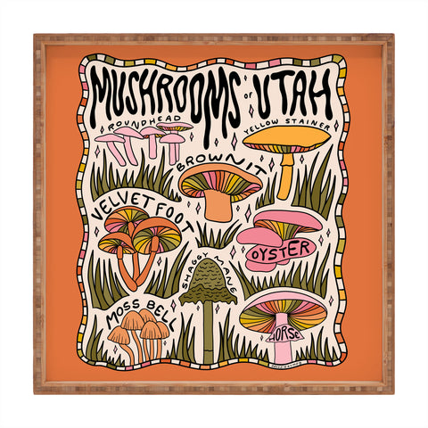 Doodle By Meg Mushrooms of Utah Square Tray