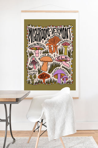 Doodle By Meg Mushrooms of Vermont Art Print And Hanger