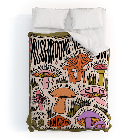 Doodle By Meg Mushrooms of Vermont Duvet Cover