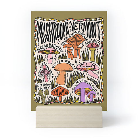Doodle By Meg Mushrooms of Vermont Mini Art Print