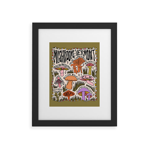 Doodle By Meg Mushrooms of Vermont Framed Art Print