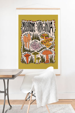 Doodle By Meg Mushrooms of Virginia Art Print And Hanger