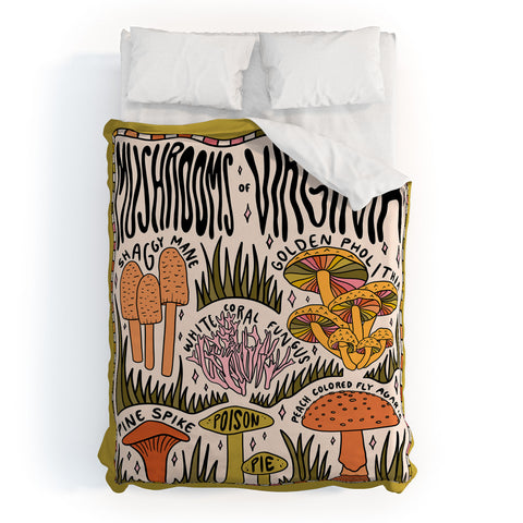 Doodle By Meg Mushrooms of Virginia Duvet Cover