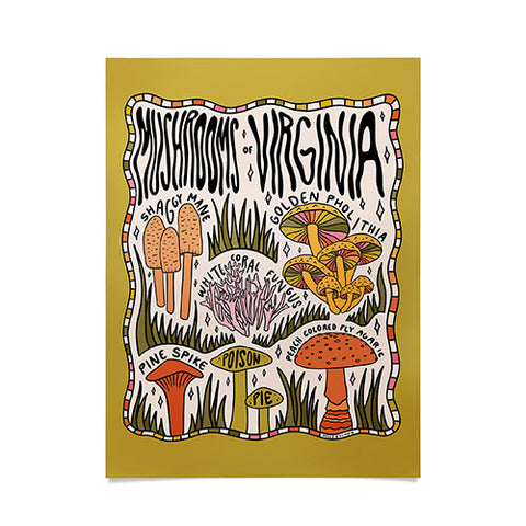 Doodle By Meg Mushrooms of Virginia Poster