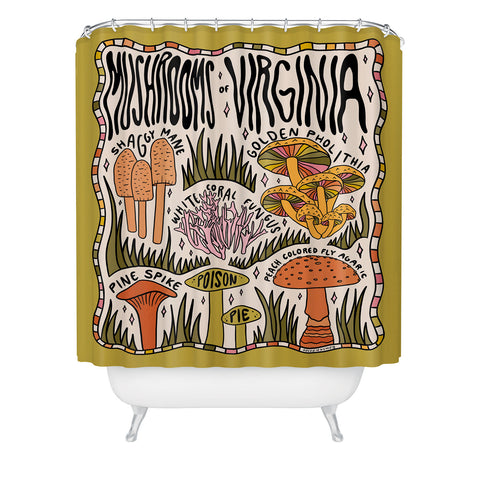 Doodle By Meg Mushrooms of Virginia Shower Curtain