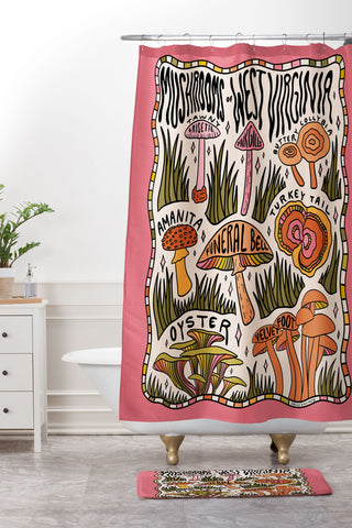 Doodle By Meg Mushrooms of West Virginia Shower Curtain And Mat